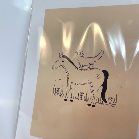 Cowgirl UFO Meowdy Y'all Art Print from Urban Outfitters Unframed 8x10 Cat Horse - Picture 2 of 3